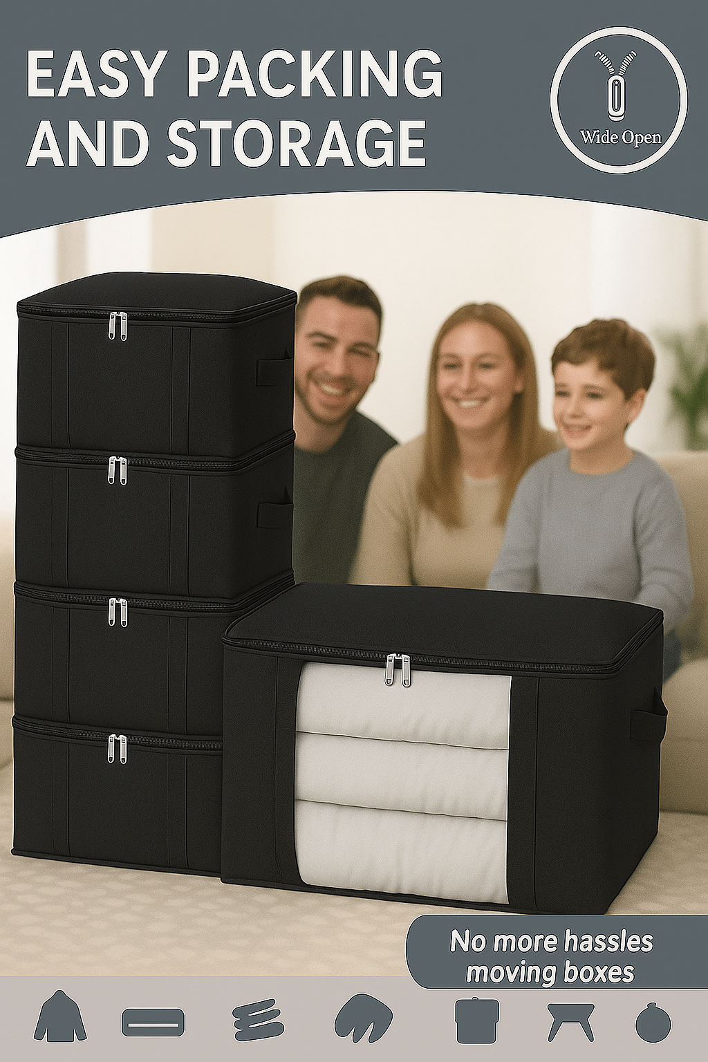 Storage Organizer Bags – Choose 4, 6, or 8 Pack